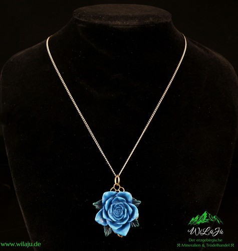 Kette mit blauer rose - rose, blume