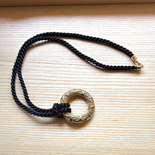 Schwarze kordelkette halskette - schwarze,
