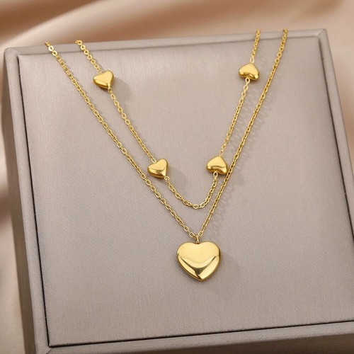 Halskette herz goldfarben - halskette,