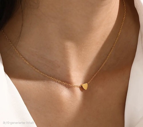 Elegante herz kette gold - herz,