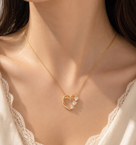 Damen halskette herz gold - damen,