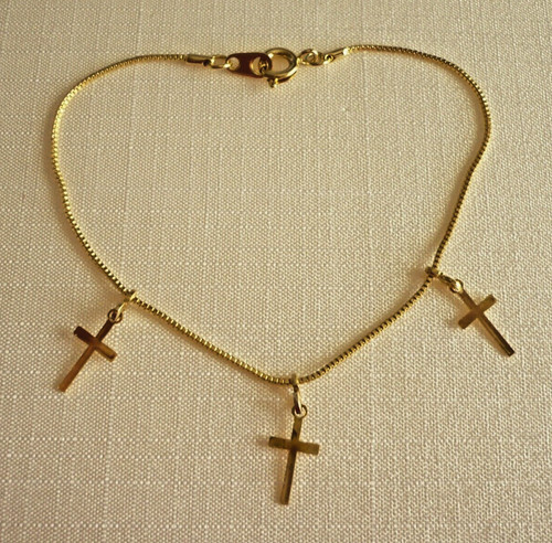 Zartes bettel armband kreuz - bettel,