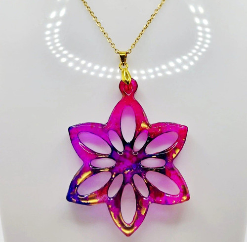 Halskette gold blume bunt - halskette, "blume"