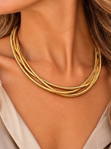 Statement halskette goldfarben - halskette,