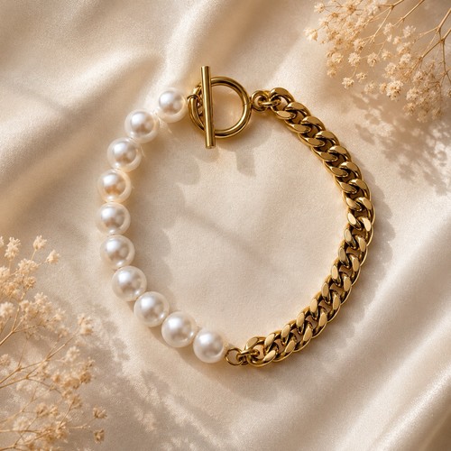 Perlen armband edelstahl - perlen,