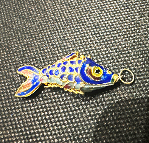 Fisch anhänger emaille blau - emaille,