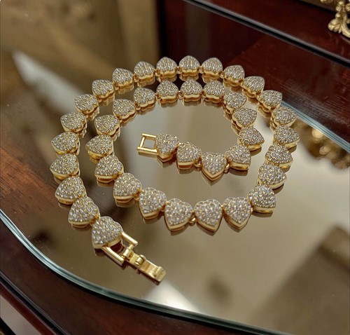 Collier strass goldfarben - collier,
